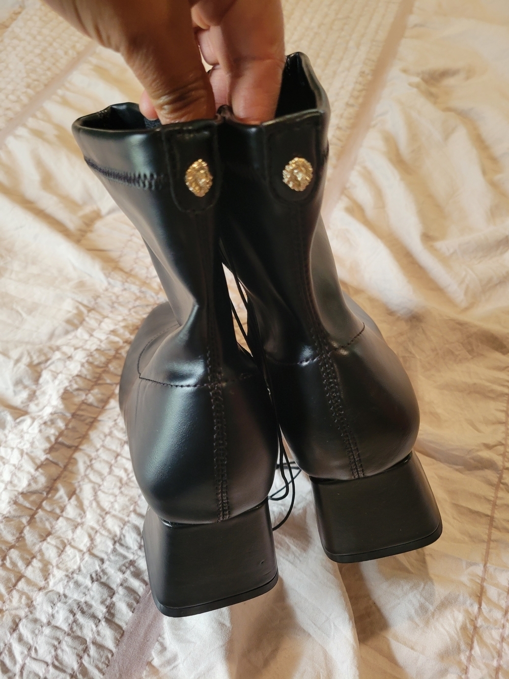 Anne Klein Black Ankle Boots - Sleek Zip Booties - Picture 8 of 11